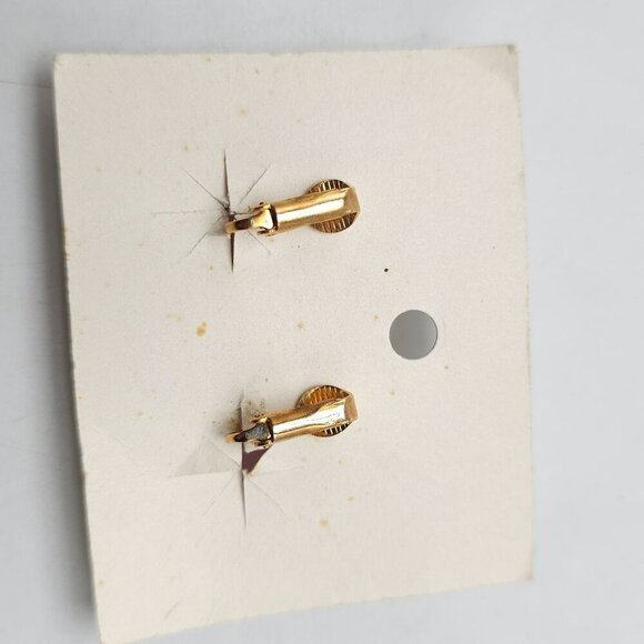 Vintage 1980s Pink Hand Painted Flower Clip-On Earrings - Picture 2 of 4